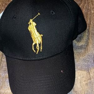 Men's/Women's Polo RL Black/Gold Logo Cap